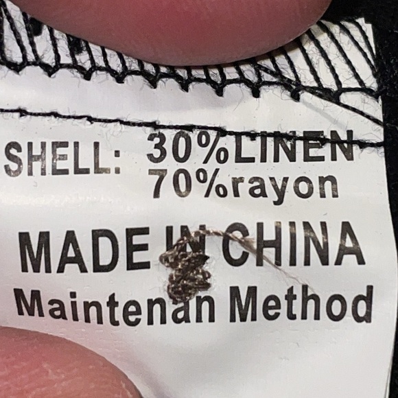 Anrabess Black Linen Blend Romper/Jumpsuit. Wide Leg w waist tie belt.  Large. - Picture 11 of 14